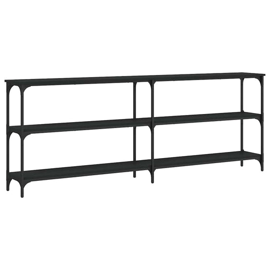 vidaXL Console Table | Black | Engineered Wood, Metal | Large | Adjustable Feet