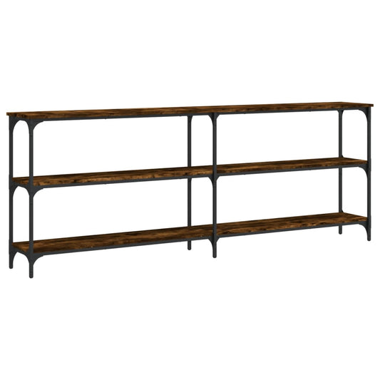 vidaXL Console Table Smoked Oak 200x29x75 cm Engineered Wood