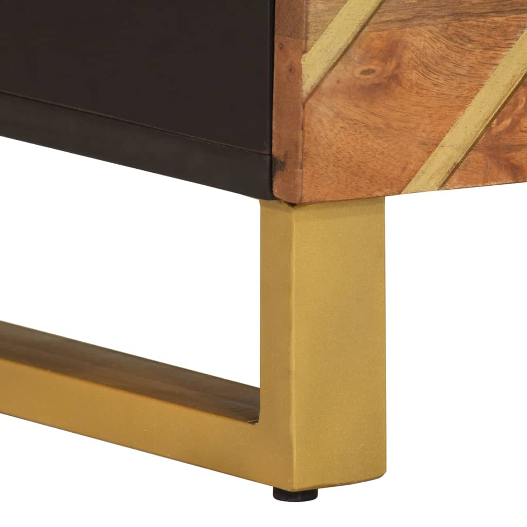 vidaXL Bedside Cabinets 2 pcs Brown and Black Solid Wood Mango
