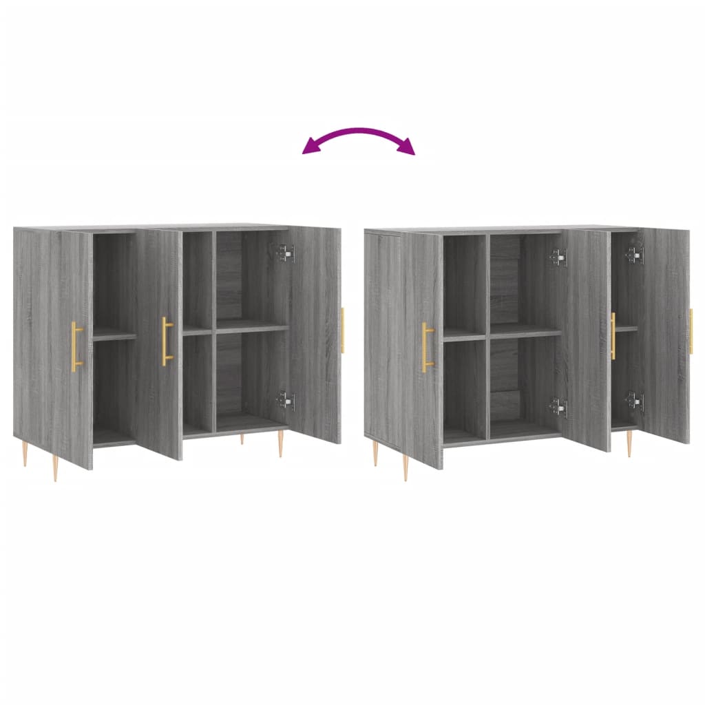 vidaXL Sideboard Grey Sonoma 90x34x80 cm Engineered Wood