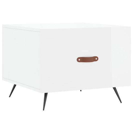vidaXL Coffee Table High Gloss White 50x50x40 cm Engineered Wood