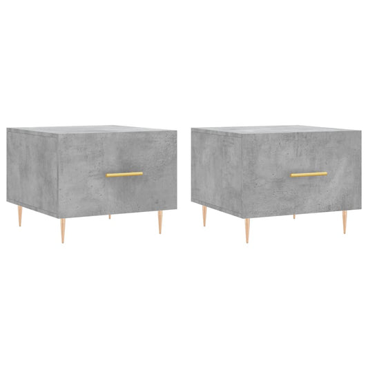 vidaXL Coffee Tables 2 pcs Concrete Grey 50x50x40 cm Engineered Wood