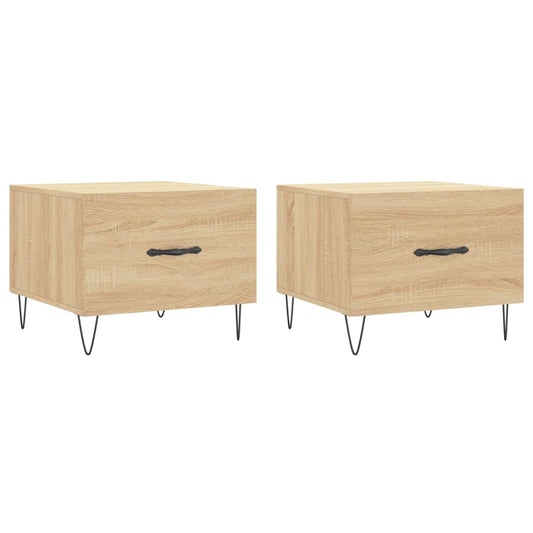 vidaXL Coffee Tables 2 pcs Sonoma Oak 50x50x40 cm Engineered Wood
