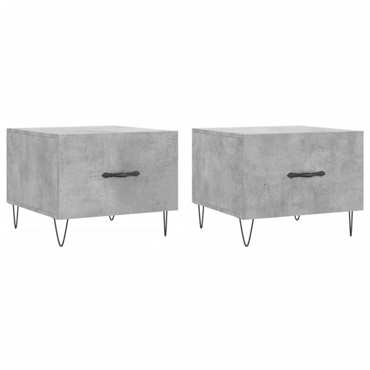 vidaXL Coffee Tables 2 pcs Concrete Grey 50x50x40 cm Engineered Wood