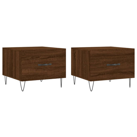 vidaXL Coffee Tables 2 pcs Brown Oak 50x50x40 cm Engineered Wood