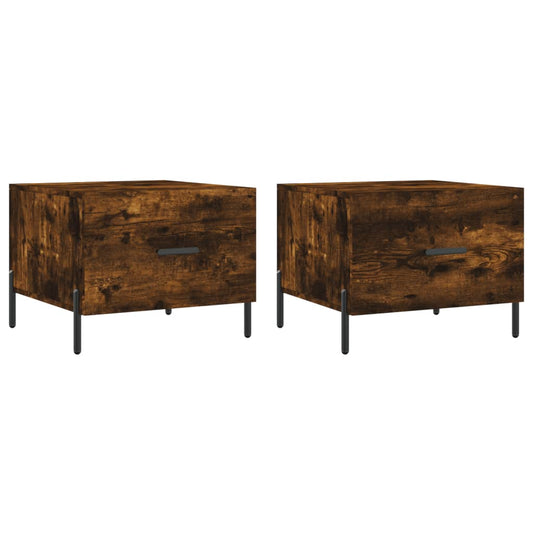 vidaXL Coffee Tables 2 pcs Smoked Oak 50x50x40 cm Engineered Wood