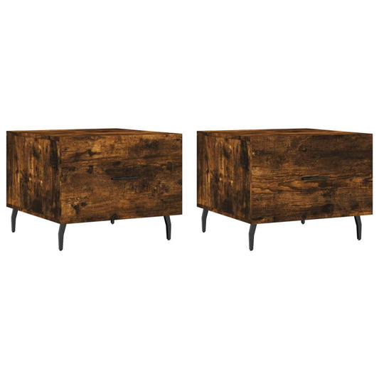 vidaXL Coffee Tables 2 pcs Smoked Oak 50x50x40 cm Engineered Wood
