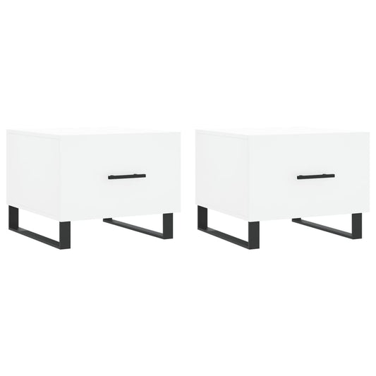 vidaXL Coffee Tables 2 pcs White 50x50x40 cm Engineered Wood