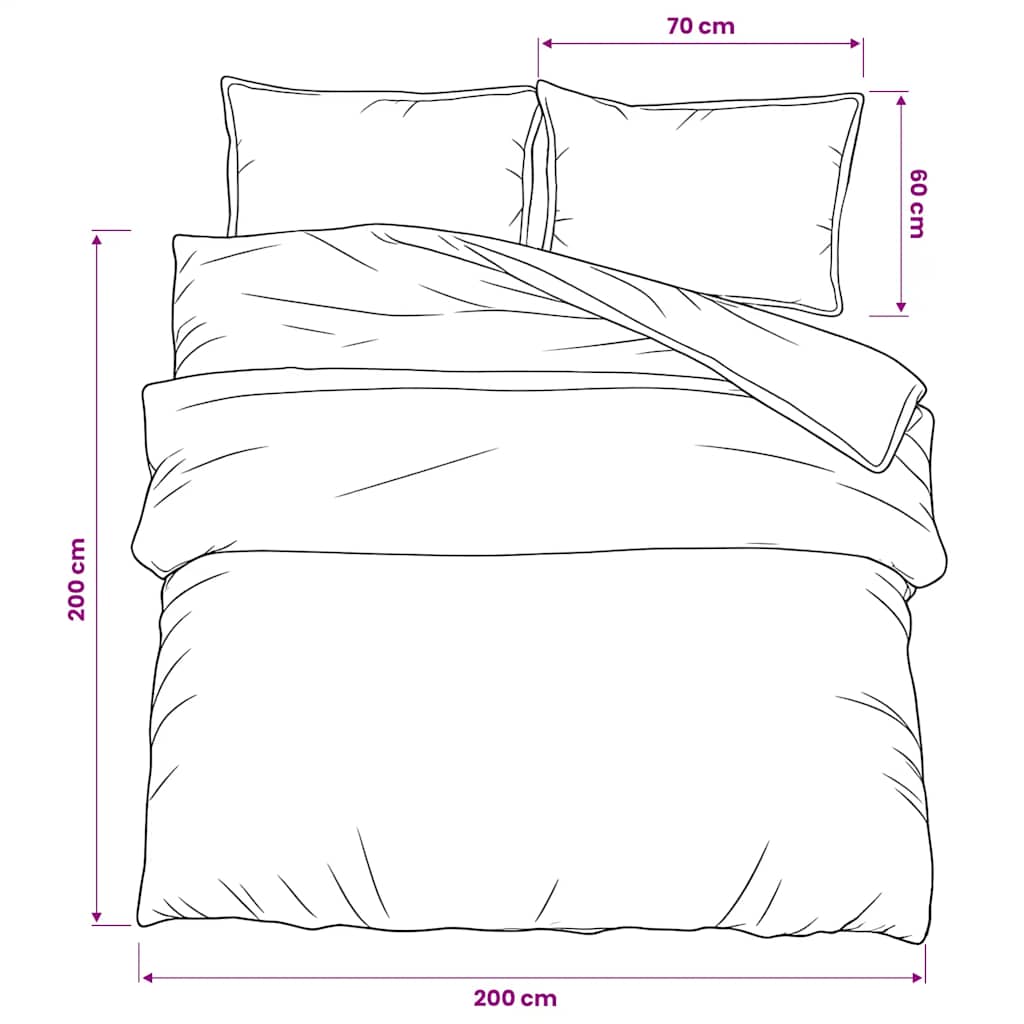 vidaXL Duvet Cover Set Dark Grey 200x200 cm Cotton