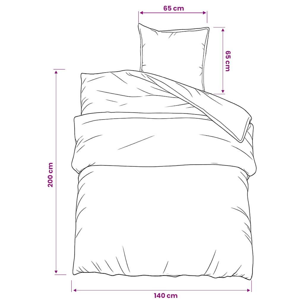 vidaXL Duvet Cover Set Dark Grey 140x200 cm Cotton