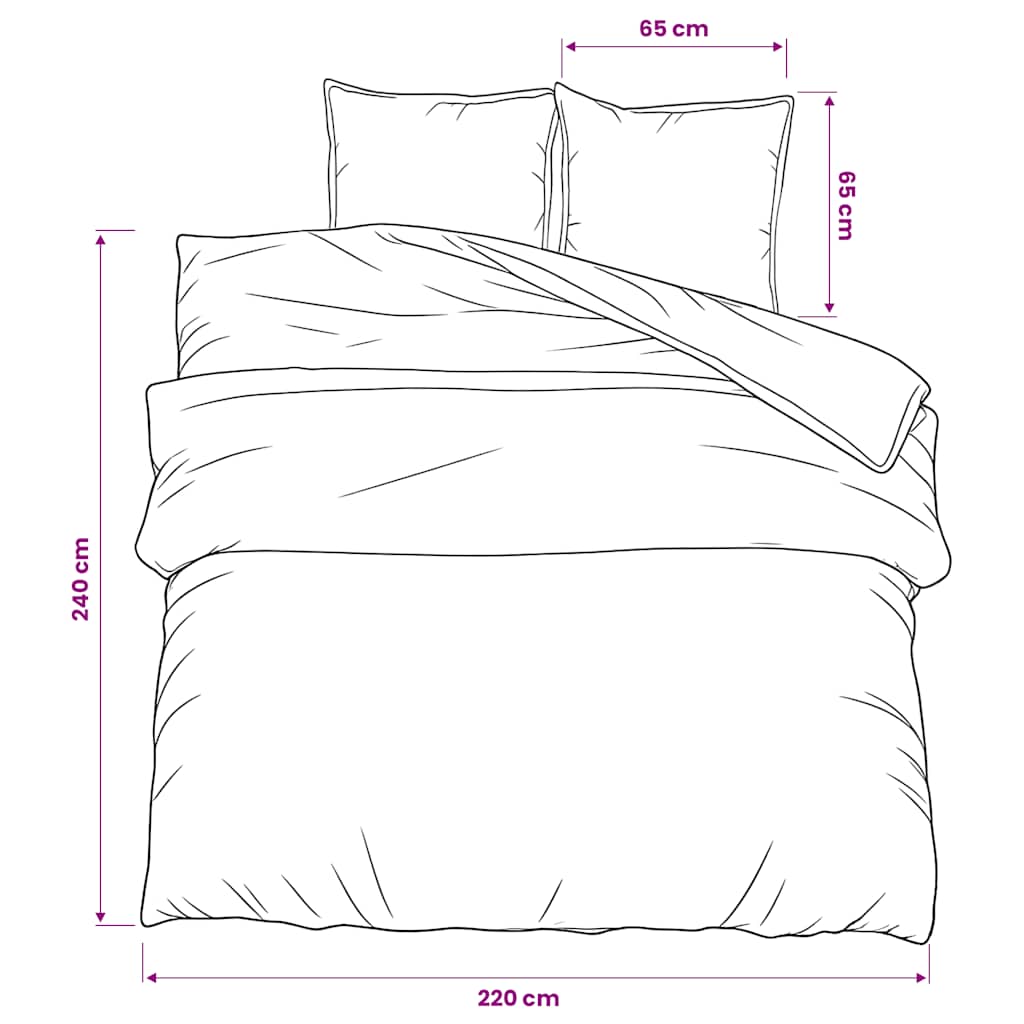 vidaXL Duvet Cover Set Dark Grey 220x240 cm Cotton