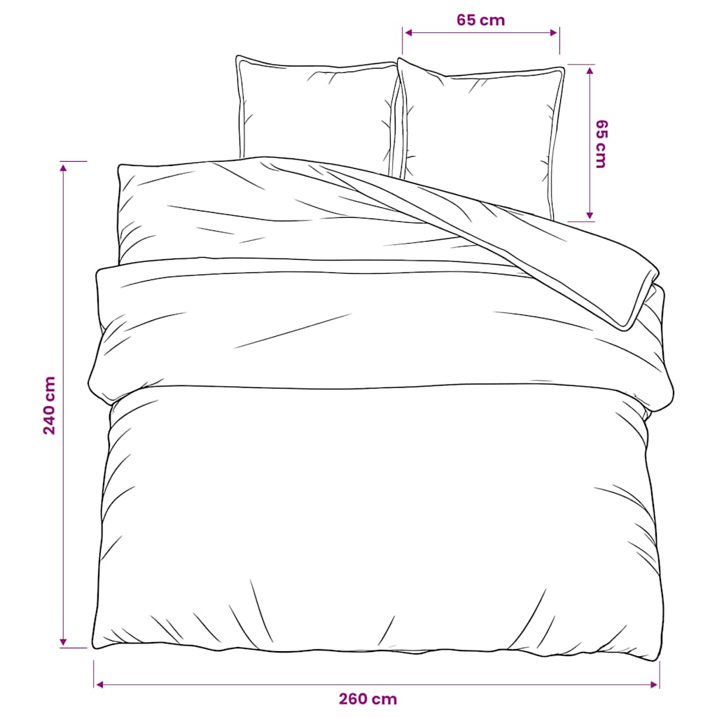 vidaXL Duvet Cover Set Dark Grey 260x240 cm Cotton