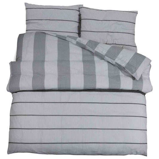 vidaXL Duvet Cover Set Light Grey 260x240 cm Cotton