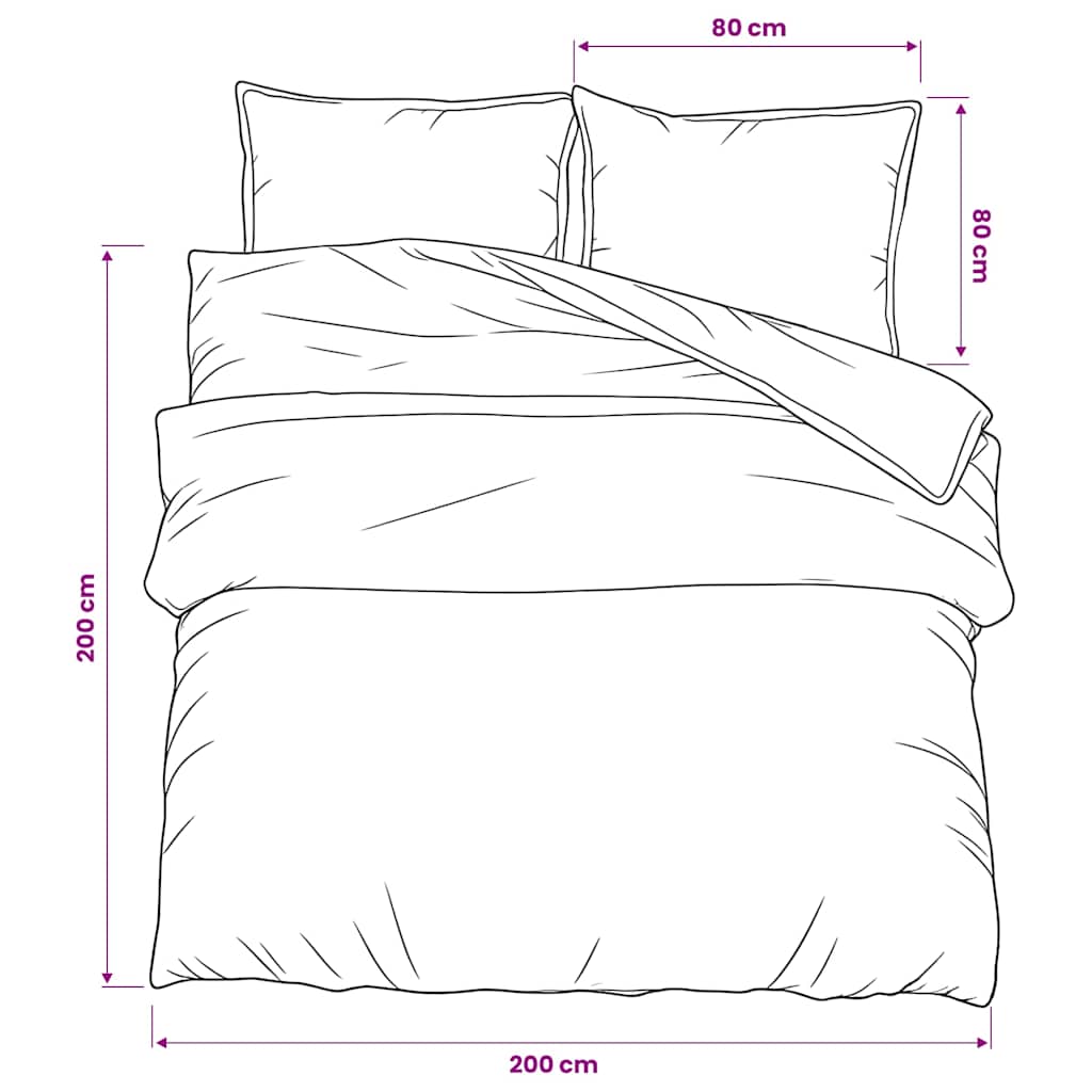 vidaXL Duvet Cover Set Grey 200x200 cm Cotton