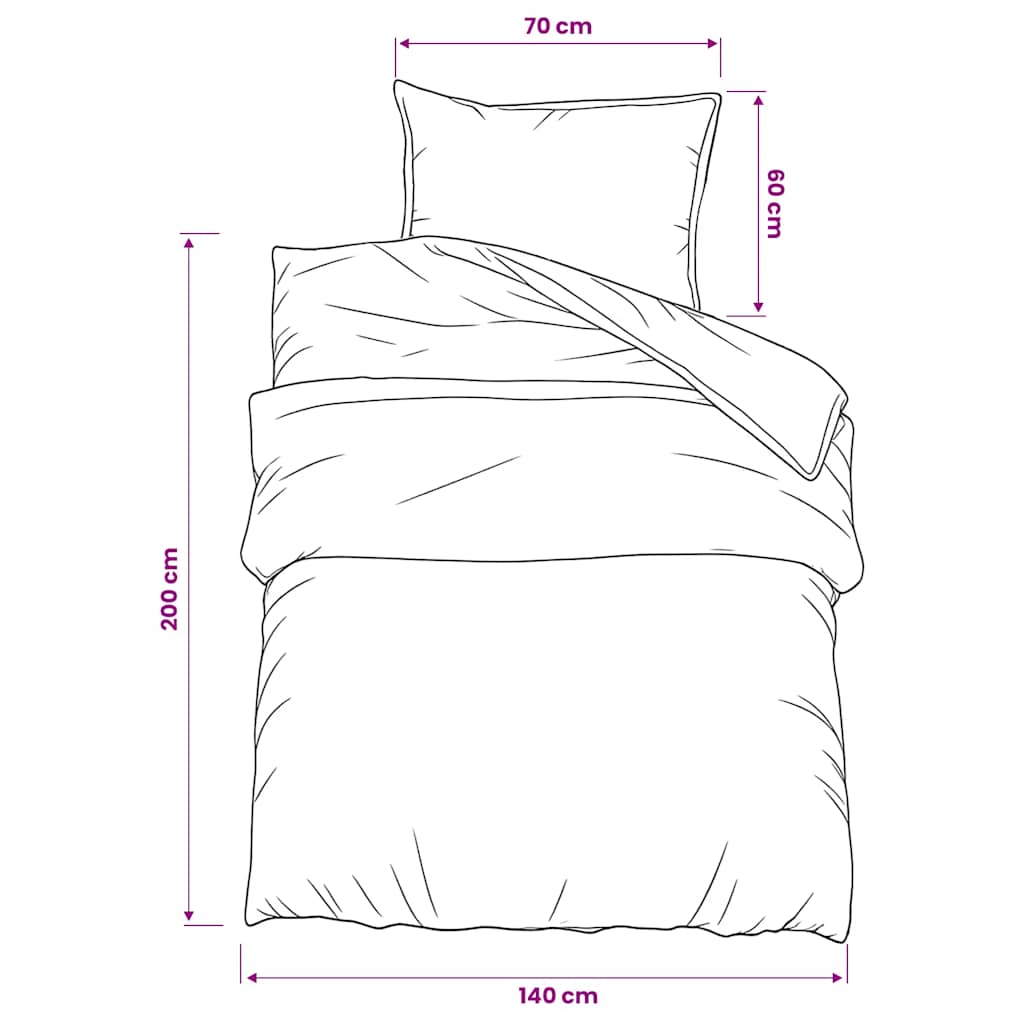 vidaXL Duvet Cover Set Grey and White 140x200 cm Cotton