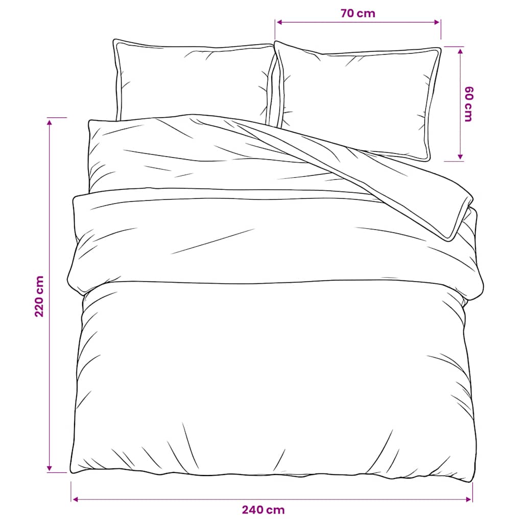 vidaXL Duvet Cover Set Grey and White 240x220 cm Cotton