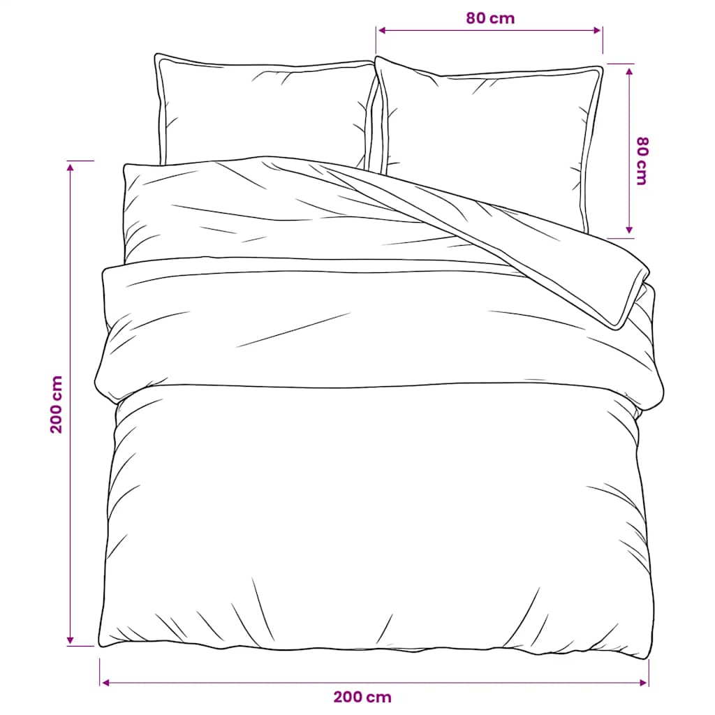 vidaXL Duvet Cover Set Grey and White 200x200 cm Cotton