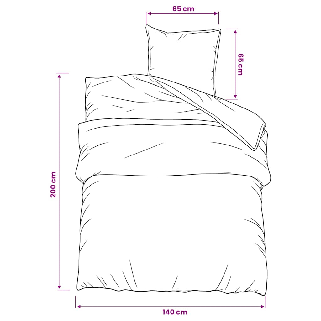 vidaXL Duvet Cover Set Multicolour 140x200 cm Cotton