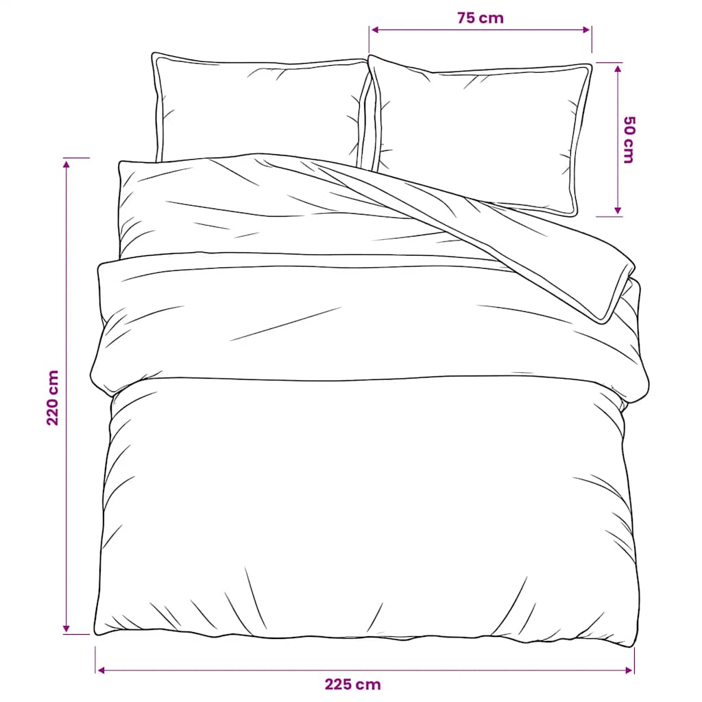 vidaXL Duvet Cover Set Multicolour 225x220 cm Cotton
