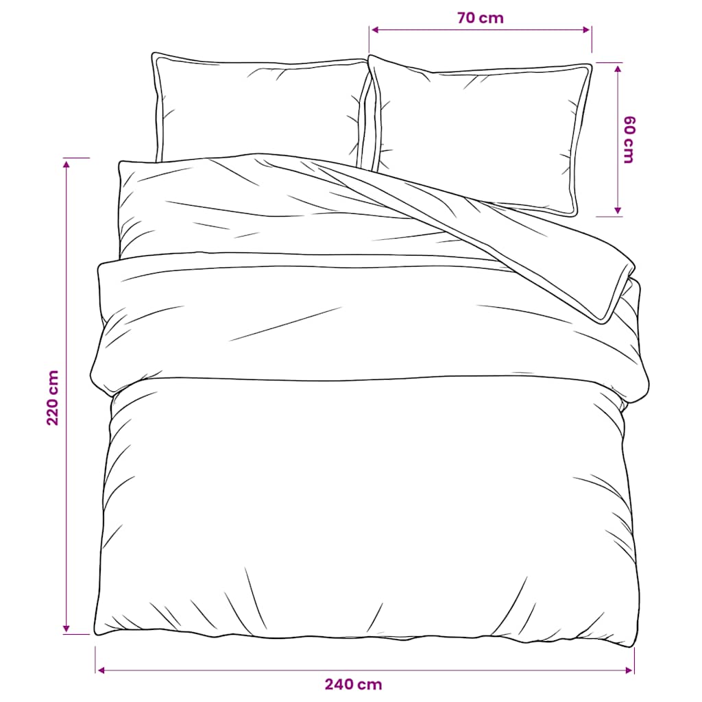 vidaXL Duvet Cover Set Dark Grey and Black 240x220 cm Cotton