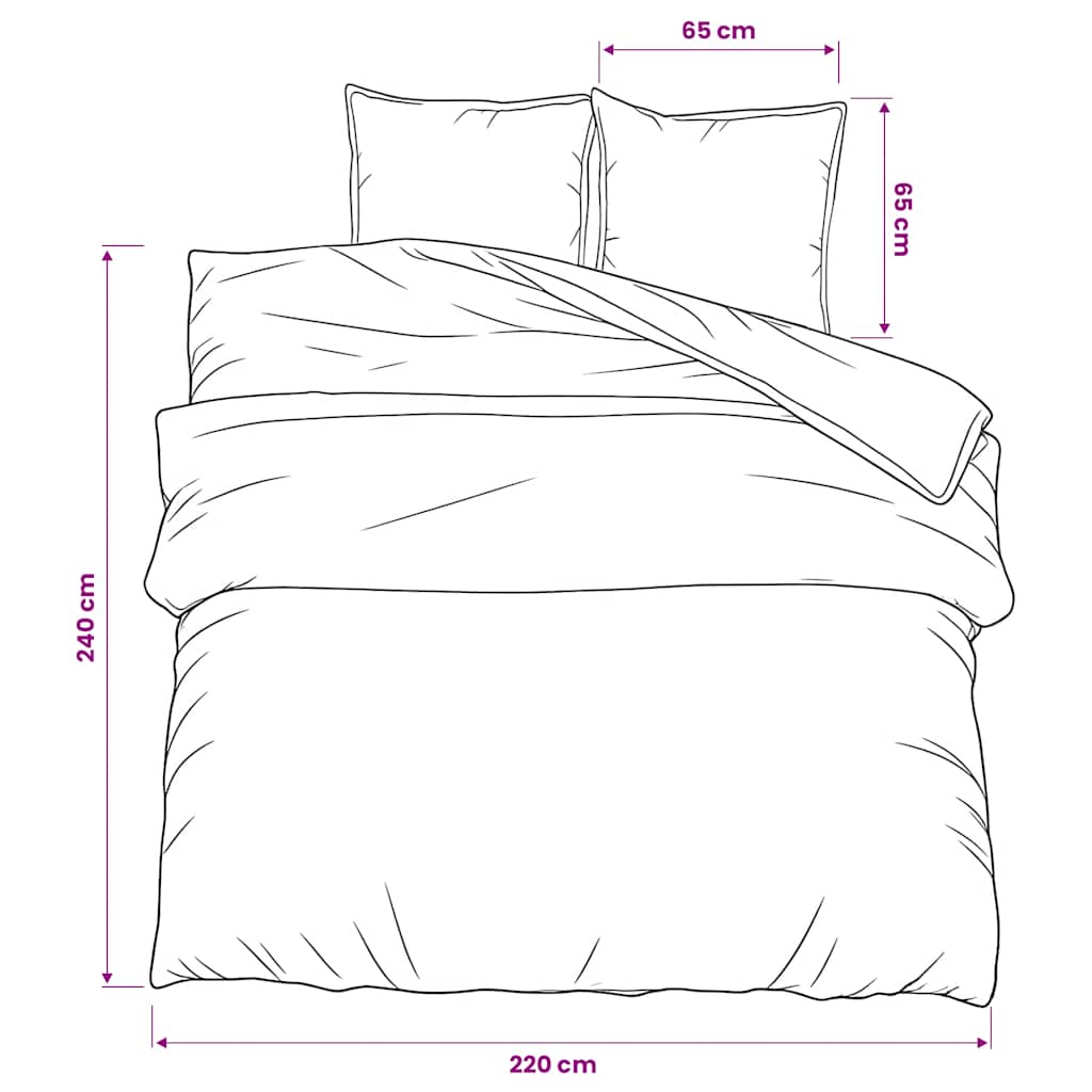 vidaXL Duvet Cover Set Dark Grey 220x240 cm Cotton