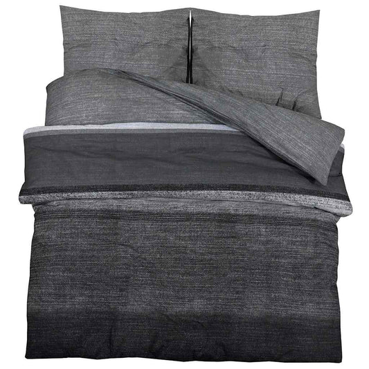 vidaXL Duvet Cover Set Dark Grey 135x200 cm Cotton