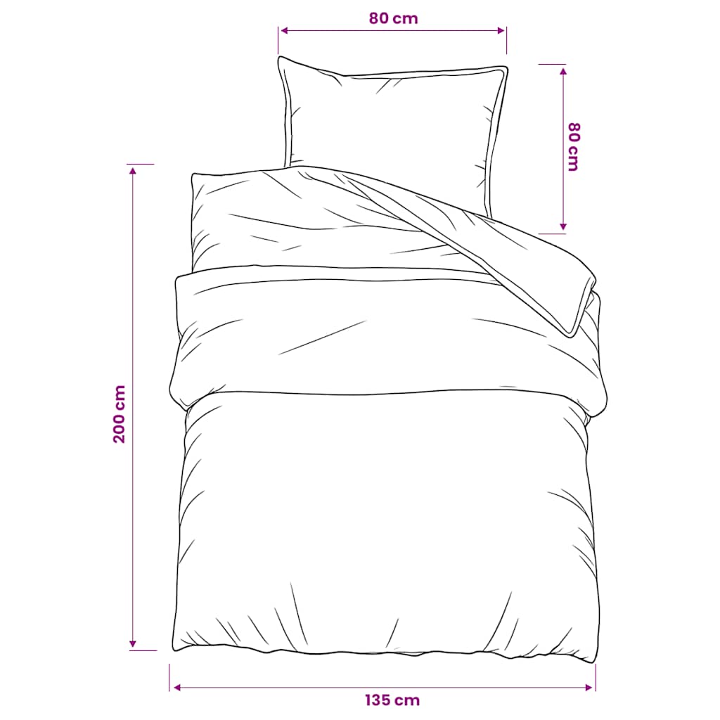 vidaXL Duvet Cover Set Dark Grey 135x200 cm Cotton