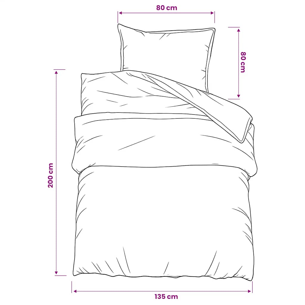 vidaXL Duvet Cover Set Black Stripes 135x200 cm Cotton
