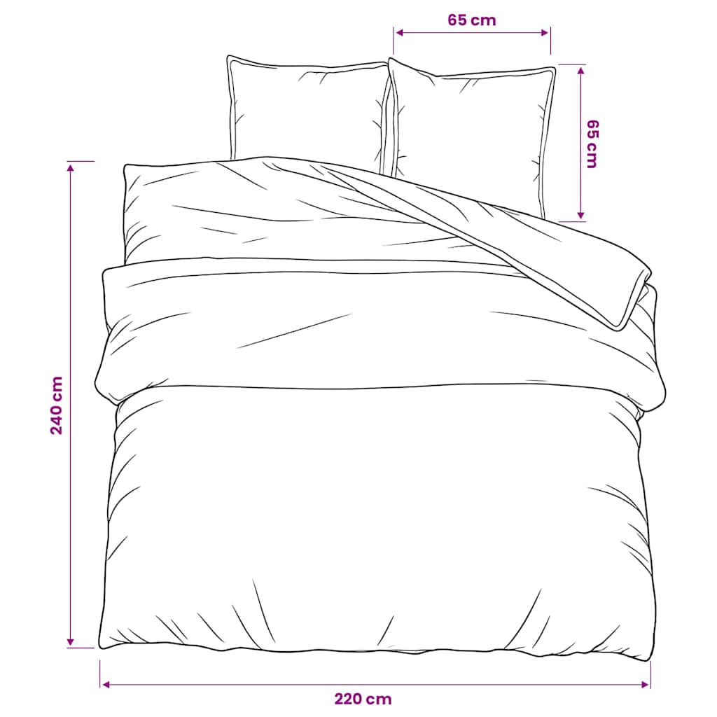 vidaXL Duvet Cover Set Pink 220x240 cm Cotton
