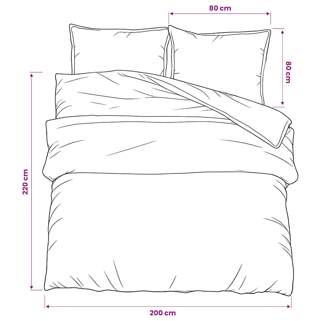vidaXL Duvet Cover Set Pink 200x220 cm Cotton