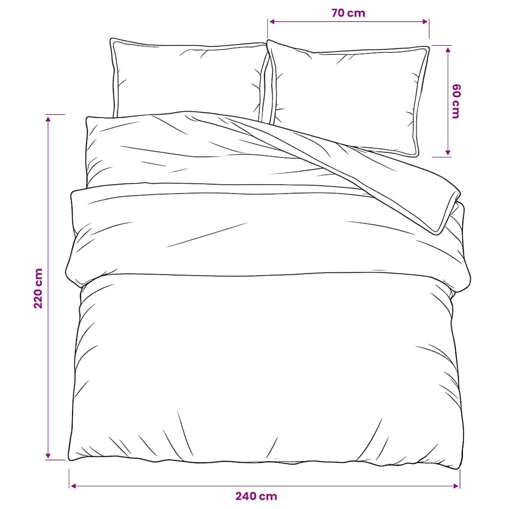 vidaXL Duvet Cover Set Black and White 240x220 cm Cotton