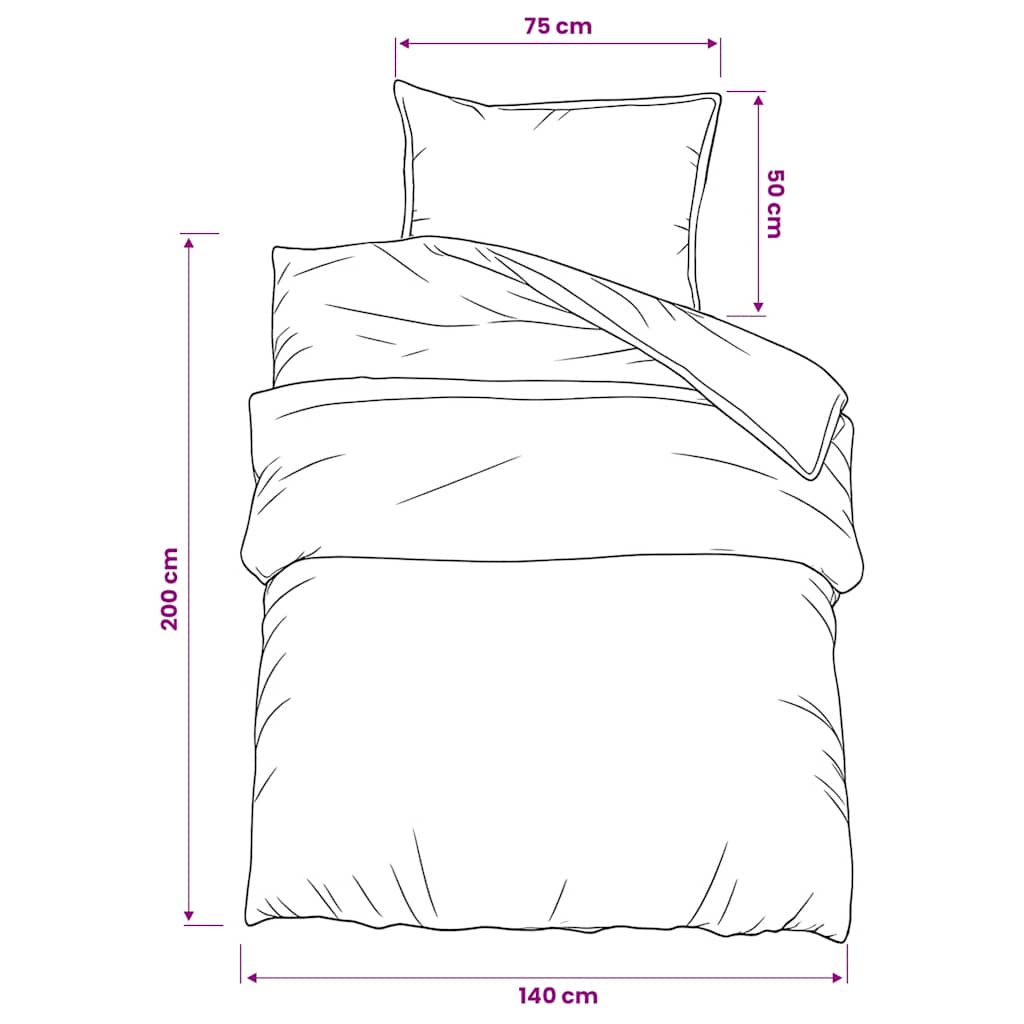 vidaXL Duvet Cover Set Black and White 140x200 cm Cotton