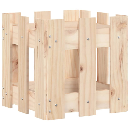 vidaXL Garden Planter with Fence Design 30x30x30 cm Solid Wood Pine