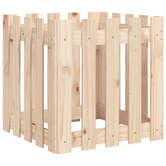 vidaXL Garden Planter with Fence Design 50x50x50 cm Solid Wood Pine