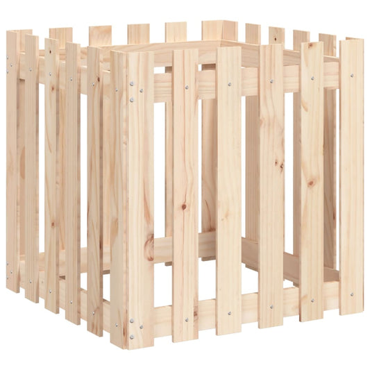 vidaXL Garden Planter with Fence Design 60x60x60 cm Solid Wood Pine
