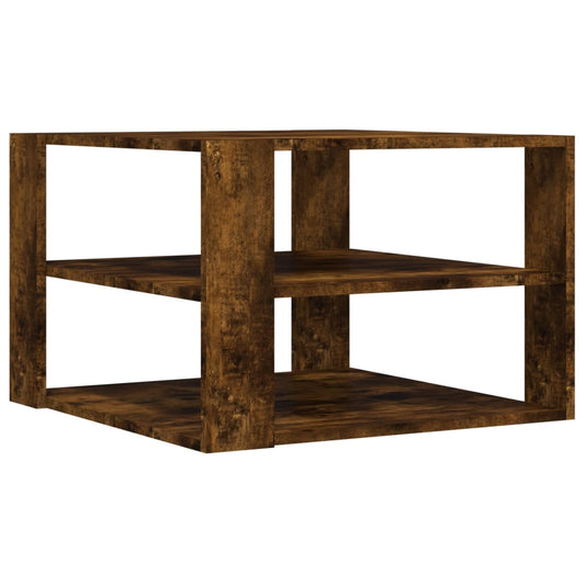 vidaXL Coffee Table Smoked Oak 58x58x40 cm Engineered Wood