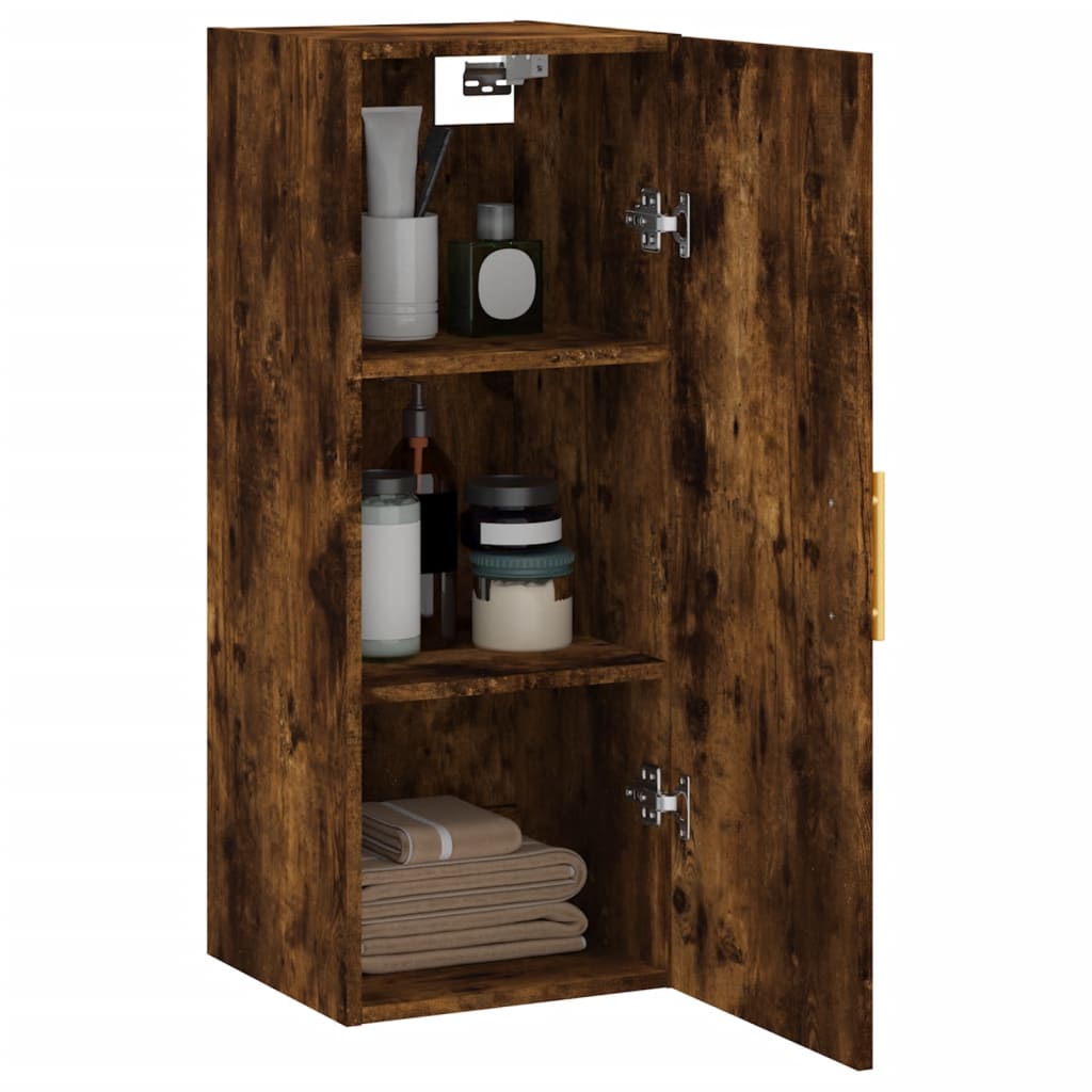 vidaXL Wall Mounted Cabinet Smoked Oak 34,5x34x90 cm