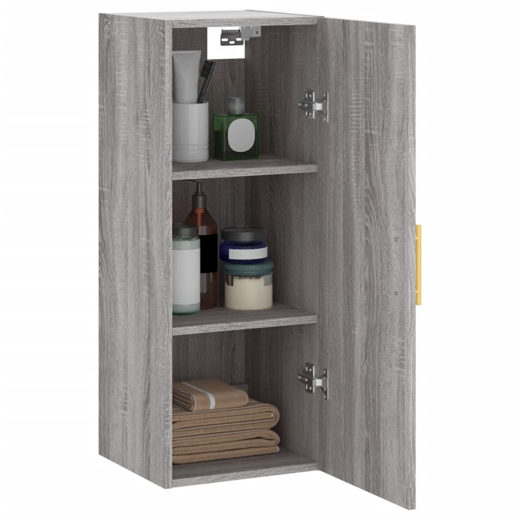 vidaXL Wall Mounted Cabinet Grey Sonoma 34,5x34x90 cm