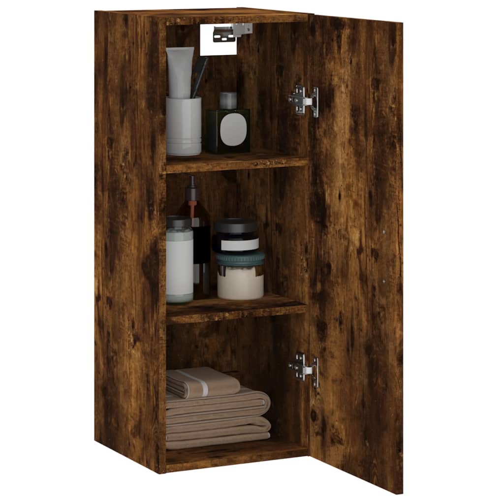 vidaXL Wall Mounted Cabinet Smoked Oak 34,5x34x90 cm