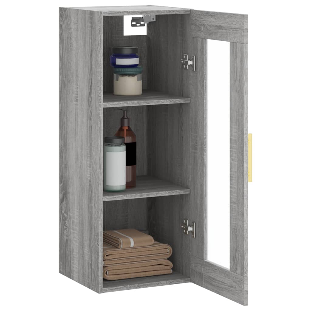 vidaXL Wall Mounted Cabinet Grey Sonoma 34,5x34x90 cm