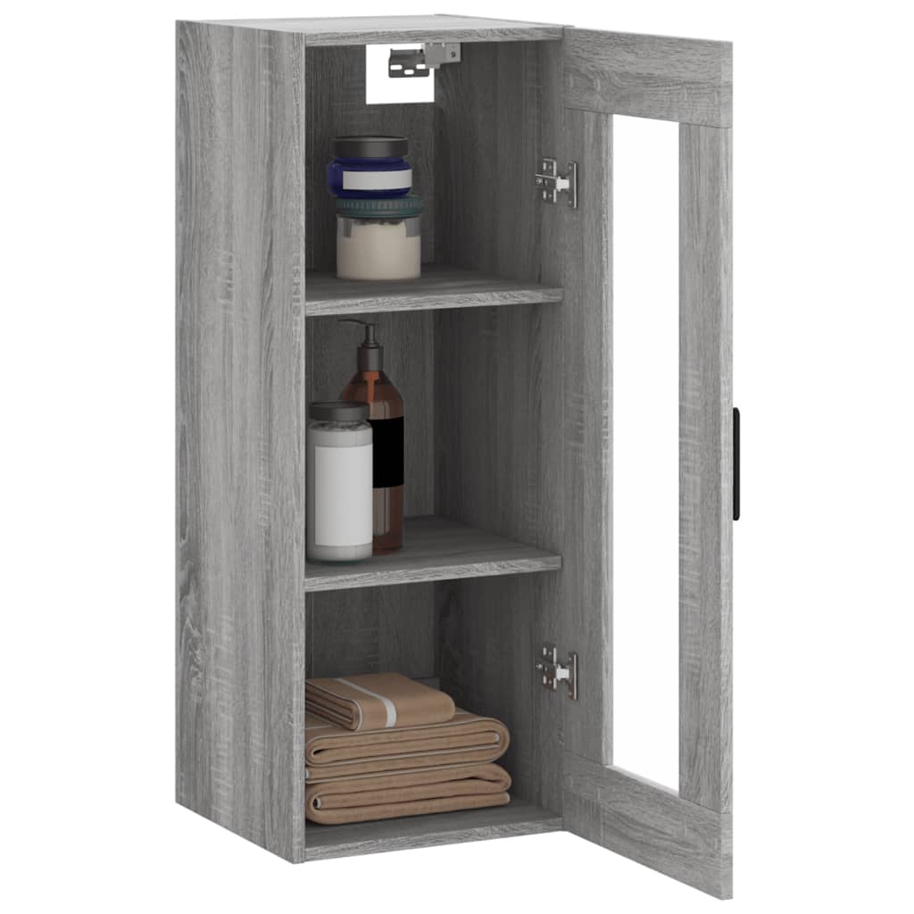 vidaXL Wall Mounted Cabinet Grey Sonoma 34,5x34x90 cm