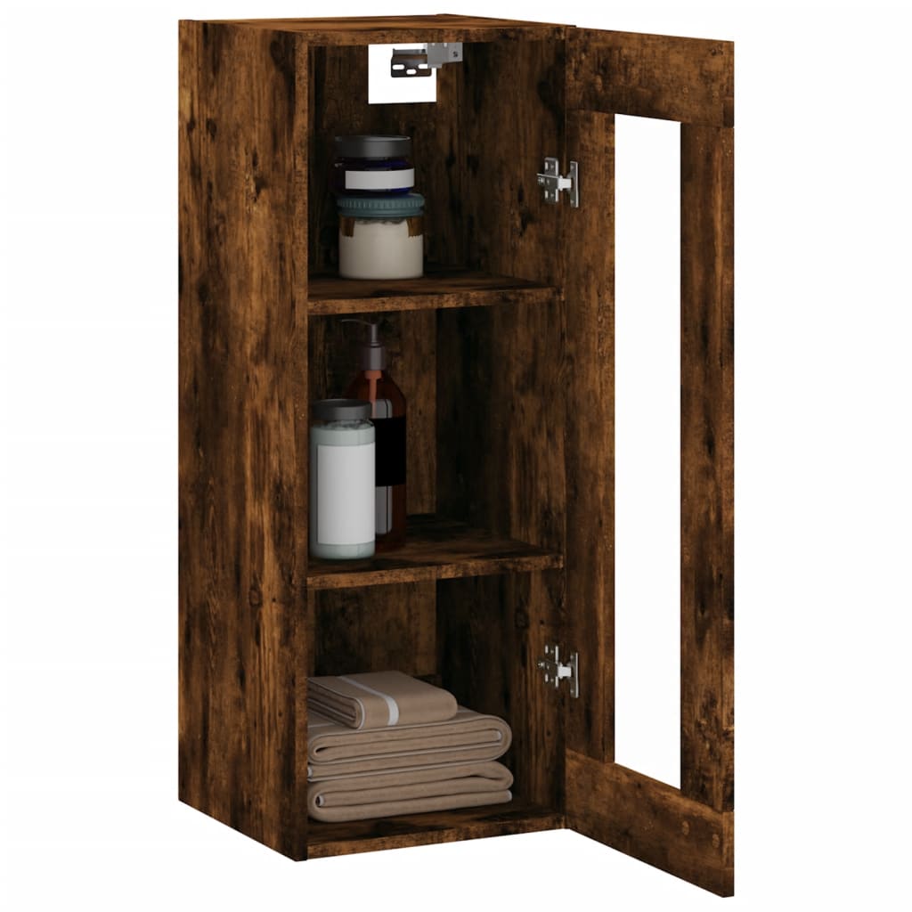 vidaXL Wall Mounted Cabinet Smoked Oak 34,5x34x90 cm