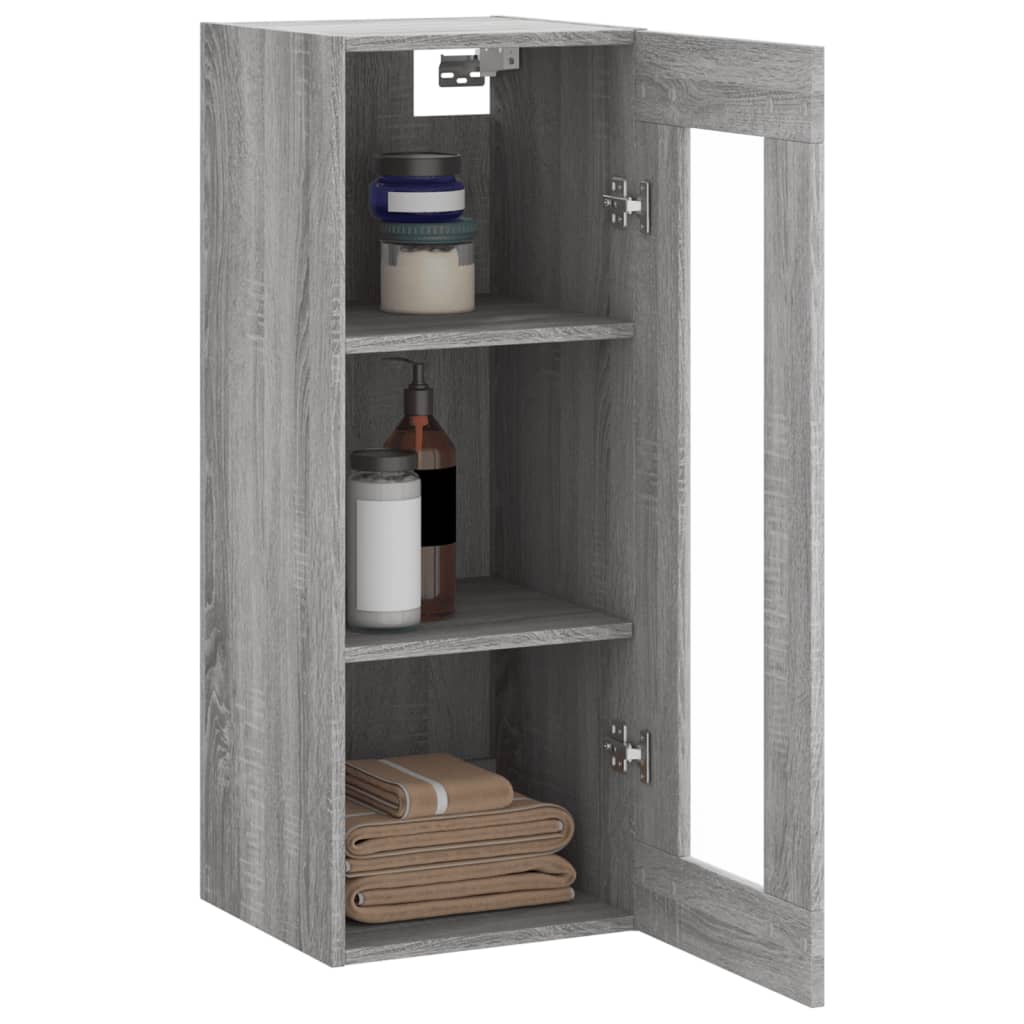 vidaXL Wall Mounted Cabinet Grey Sonoma 34,5x34x90 cm