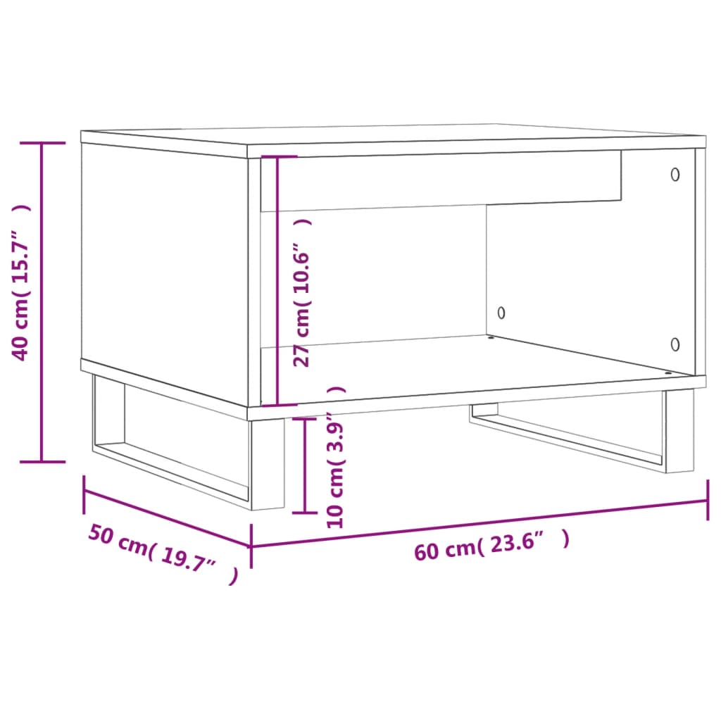 vidaXL Coffee Table Sonoma Oak 60x50x40 cm Engineered Wood