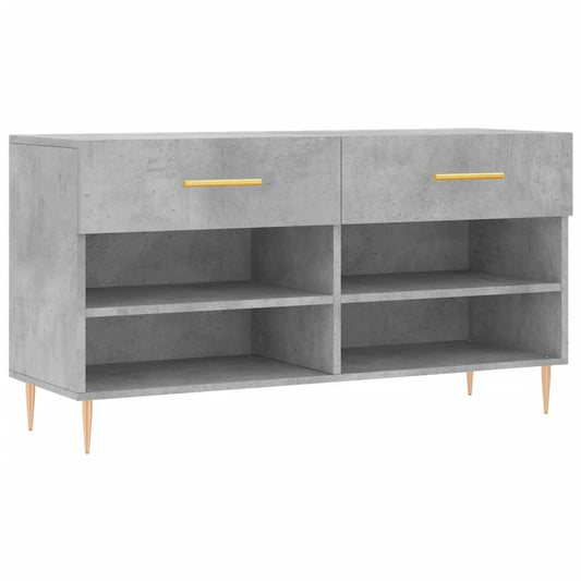 vidaXL Shoe Bench Concrete Grey 102x35x55 cm Engineered Wood