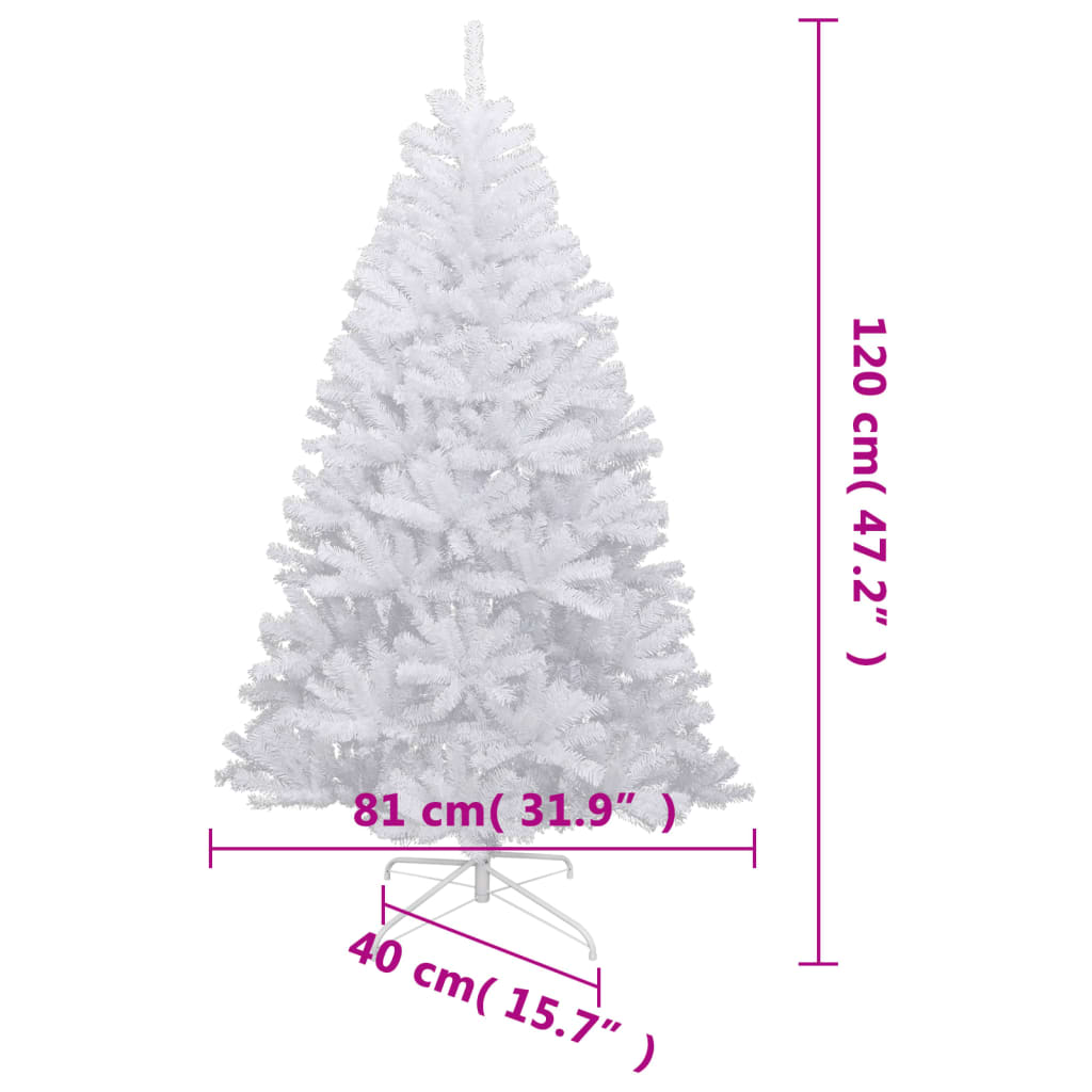 vidaXL Artificial Hinged Christmas Tree with Flocked Snow 120 cm