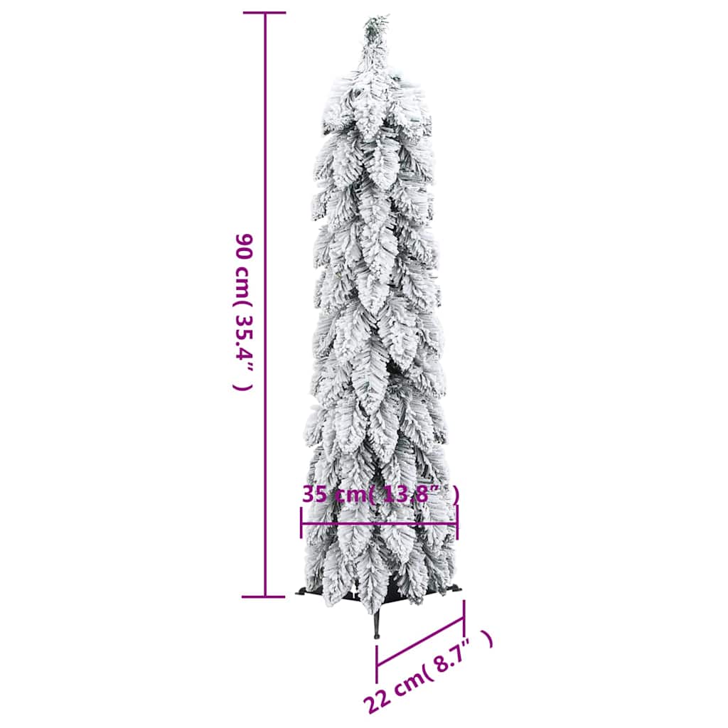 vidaXL Artificial Pre-lit Christmas Tree 45 LEDs&Flocked Snow 90 cm