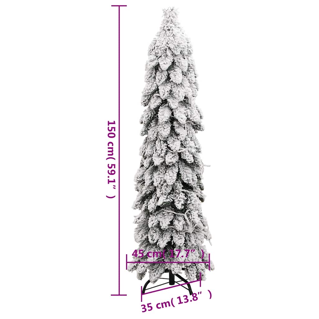 vidaXL Artificial Pre-lit Christmas Tree with 80 LEDs and Flocked Snow