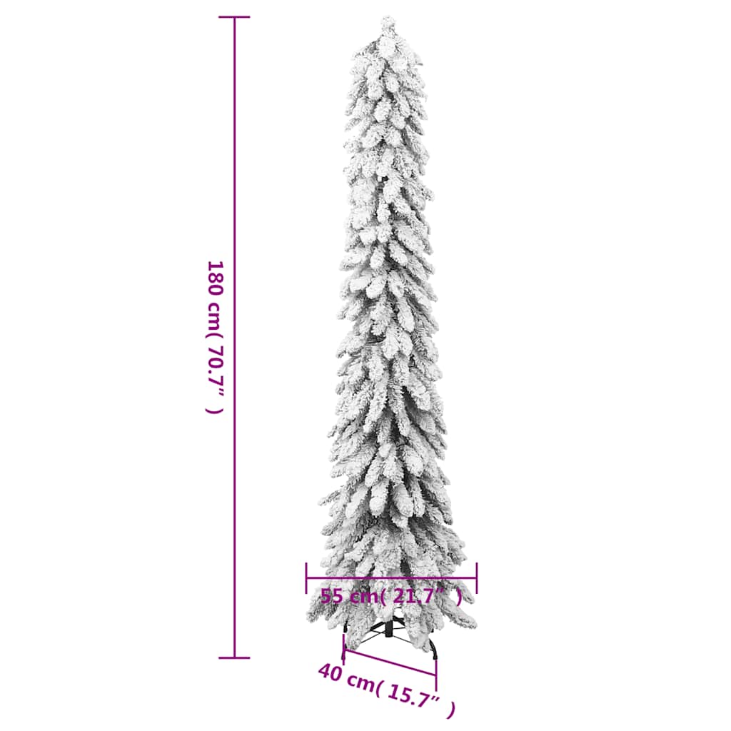 vidaXL Artificial Pre-lit Christmas Tree with 100 LEDs and Flocked Snow 180 cm