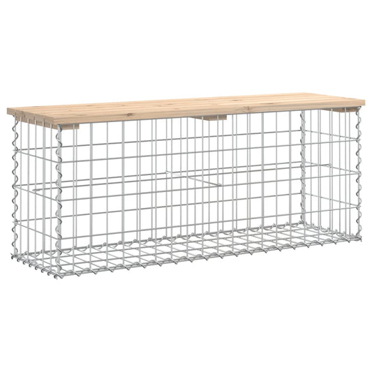 vidaXL Garden Bench Gabion Design 103x31,5x42 cm Solid Wood Pine